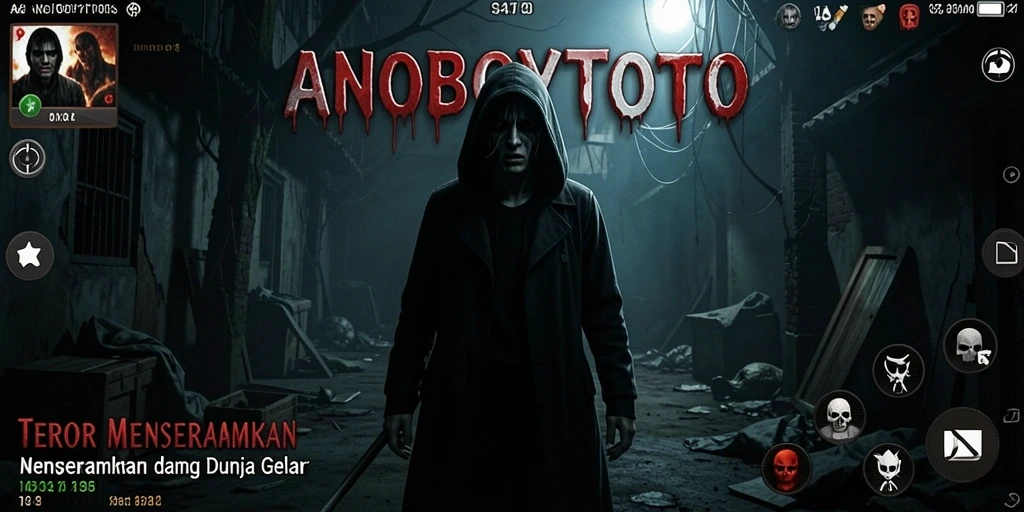 Tampilan gameplay ANOBOYTOTO yang menyeramkan dan mencekam.