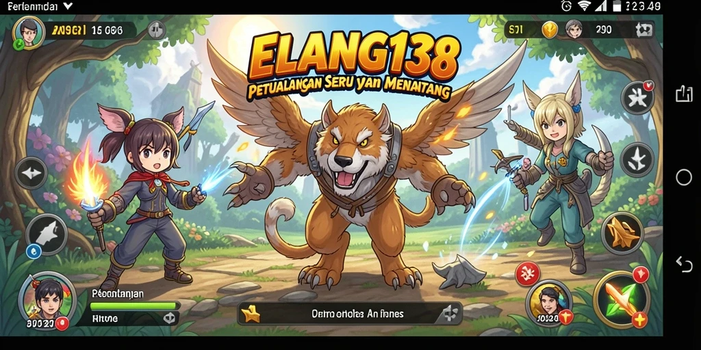 Screenshot gameplay ELANG138 dengan karakter Anime yang dinamis.