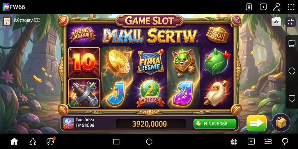Screenshot menunjukkan gameplay seru dari FW66 dengan fitur slot menarik.
