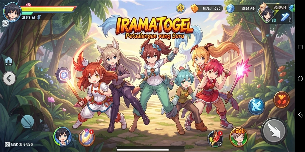 Tampilan gameplay menarik dalam IRAMATOGEL yang penuh warna.
