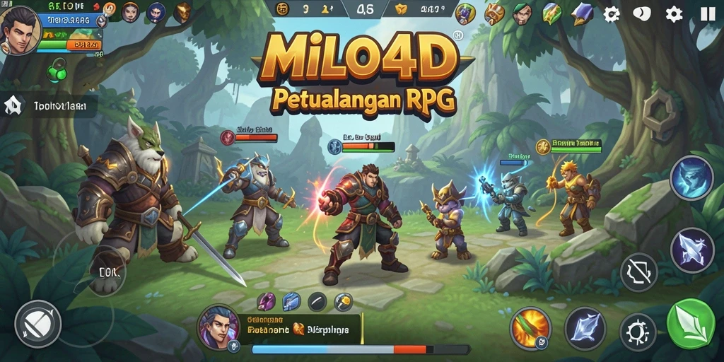 Tampilan dinamis dan seru dari gameplay RPG MILO4D.